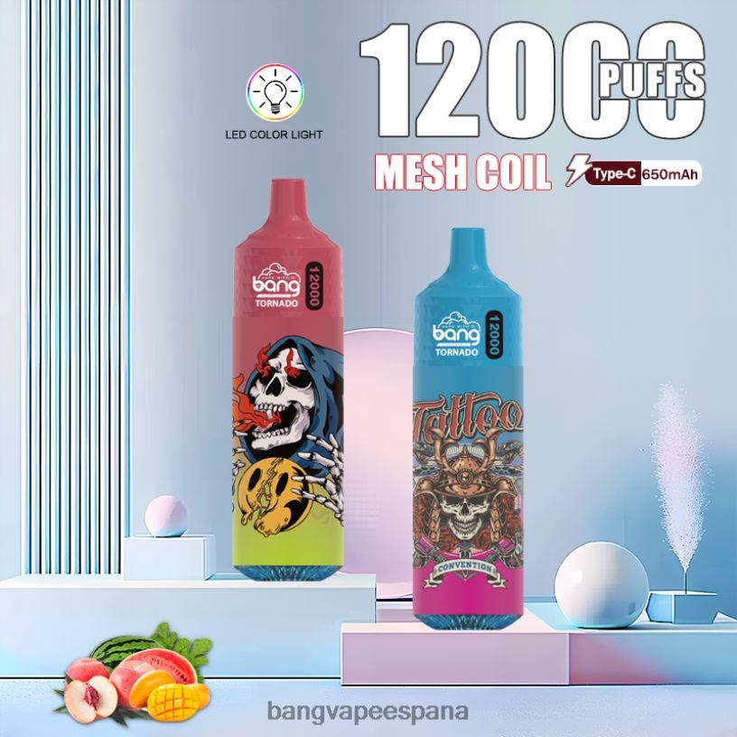 Bang Vape Tornado 12000 inhalaciones con bobina LED y malla. desechable Vape Gang España P60NJ4