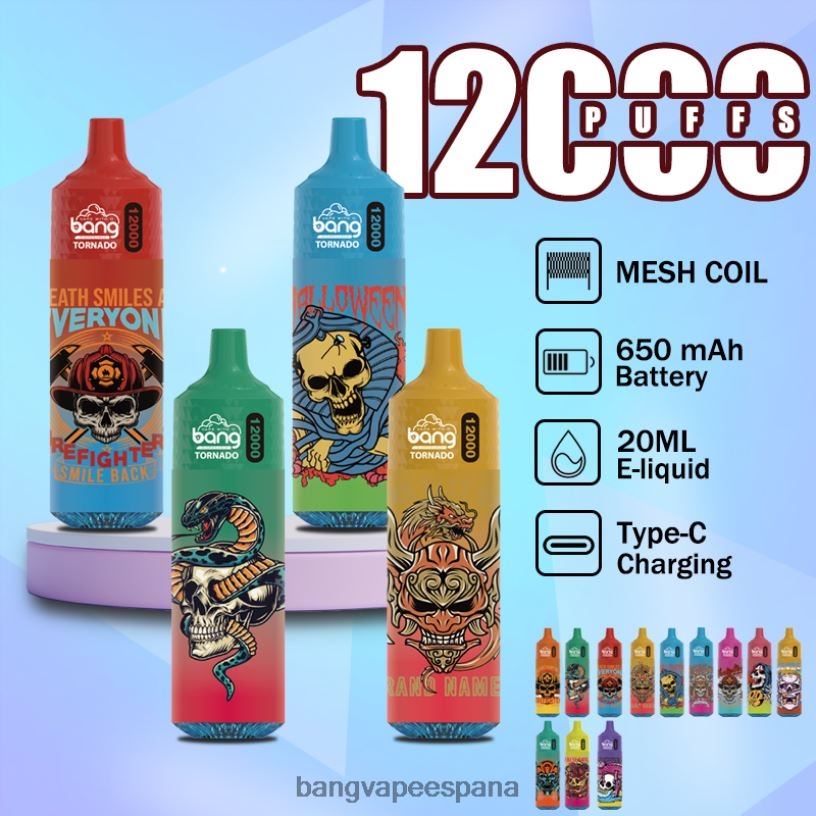 Bang Vape Tornado 12000 inhalaciones con bobina LED y malla. desechable Vape Gang España P60NJ4