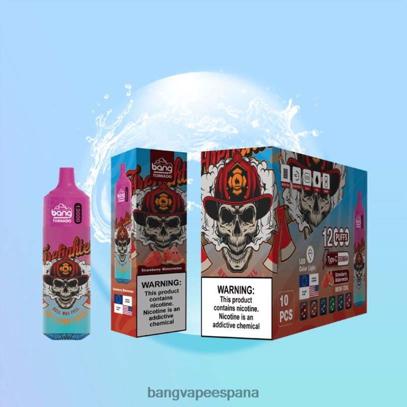 Bang Vape Tornado 12000 inhalaciones con bobina LED y malla. desechable Vape Gang España P60NJ4