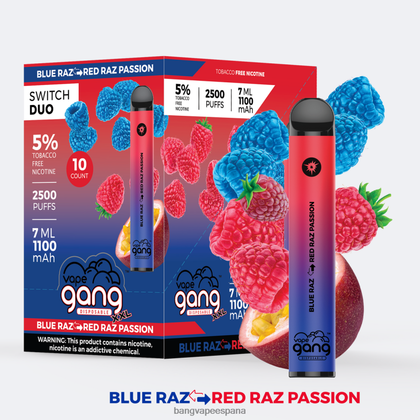 Vape Gang Switch Duo 2 sabores (caja de 10) aloe fresa - mango fresa Bang Box Disposable Vape P60NJ38