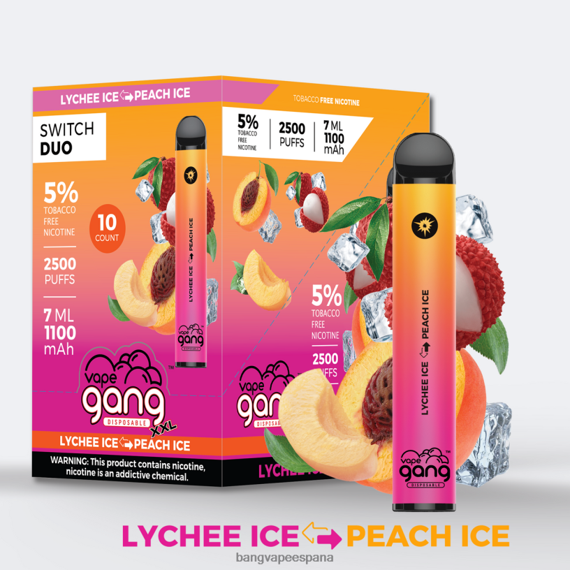Vape Gang Switch Duo 2 sabores (caja de 10) aloe fresa - mango fresa Bang Box Disposable Vape P60NJ38