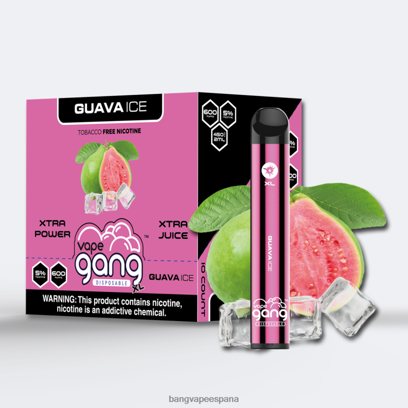 Vape Gang XL vaporizadores desechables 600 inhalaciones (caja de 10) hielo de guayaba Best Bang Vape Flavor P60NJ72