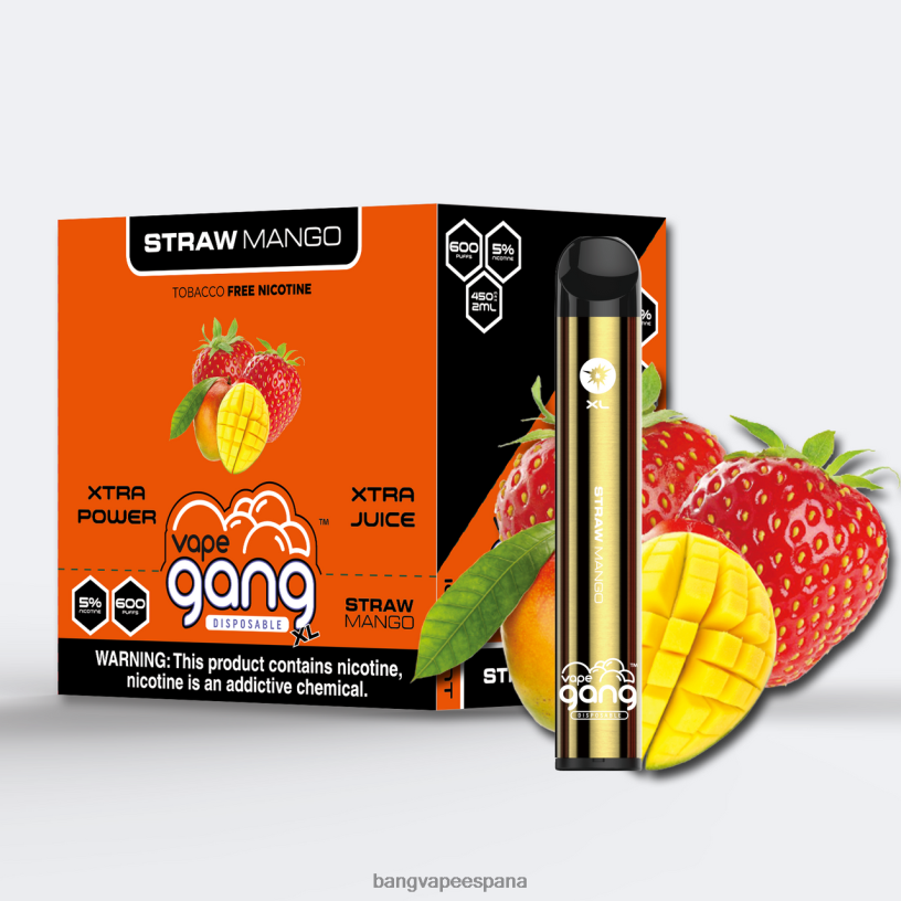 Vape Gang XL vaporizadores desechables 600 inhalaciones (caja de 10) mango de paja Vape Gang España P60NJ66